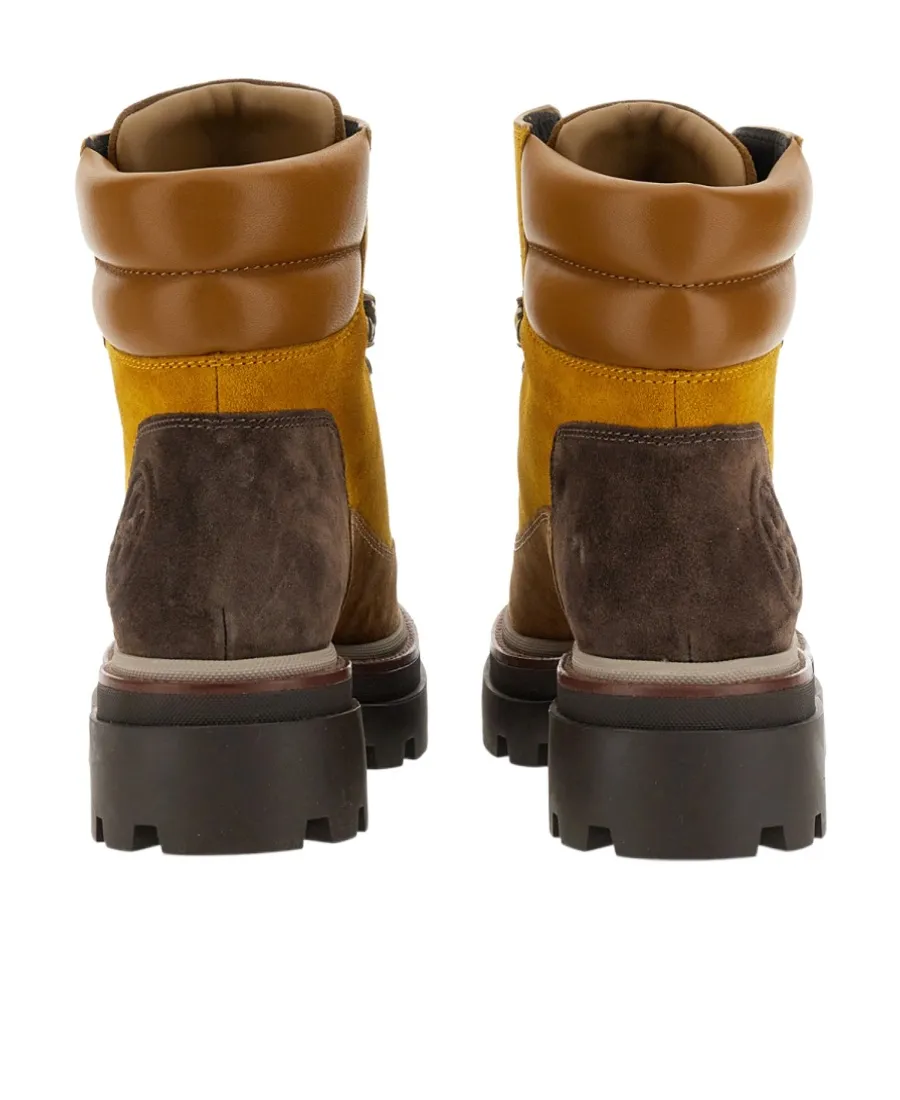 Tory Burch Logo Embossed Lace-Up Boots