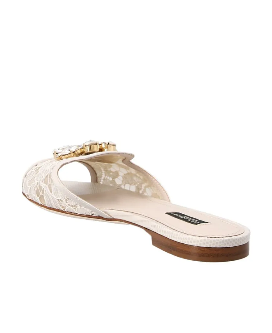 Dolce & Gabbana Bianca Lace Detailed Sandals