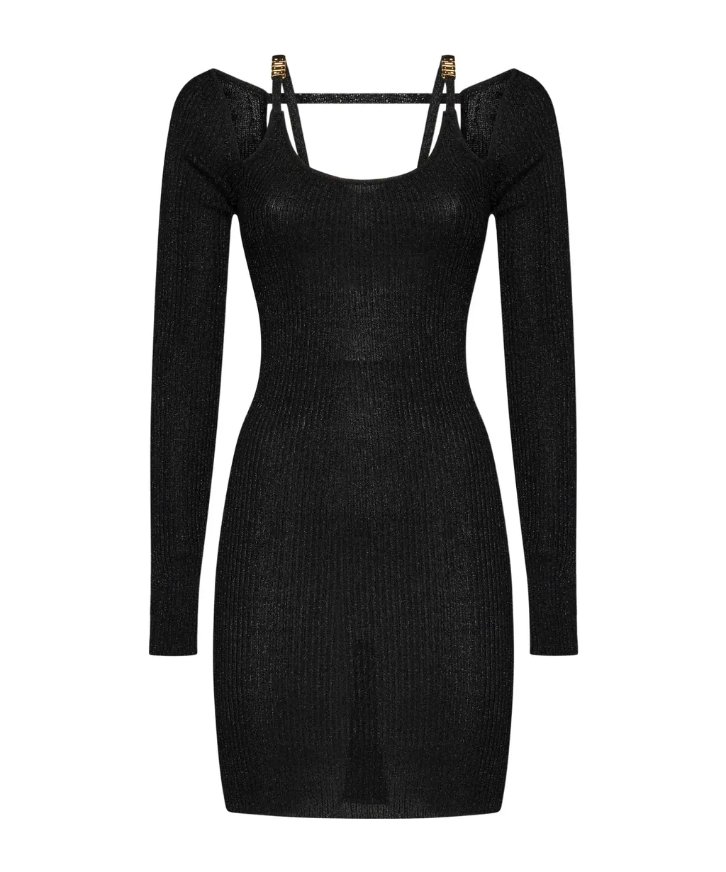 Cold-Shoulder Knitted Dress