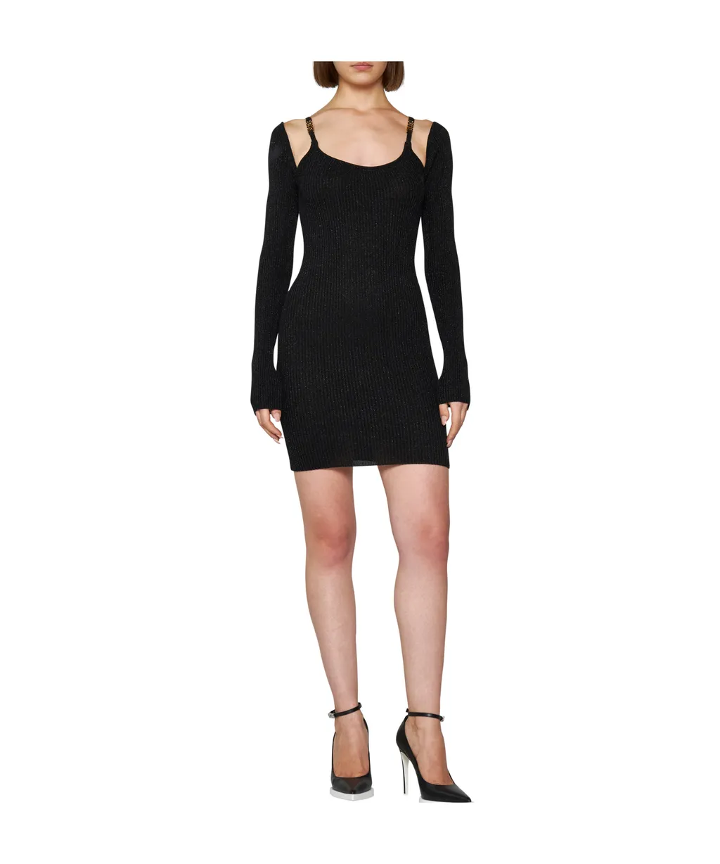 Cold-Shoulder Knitted Dress