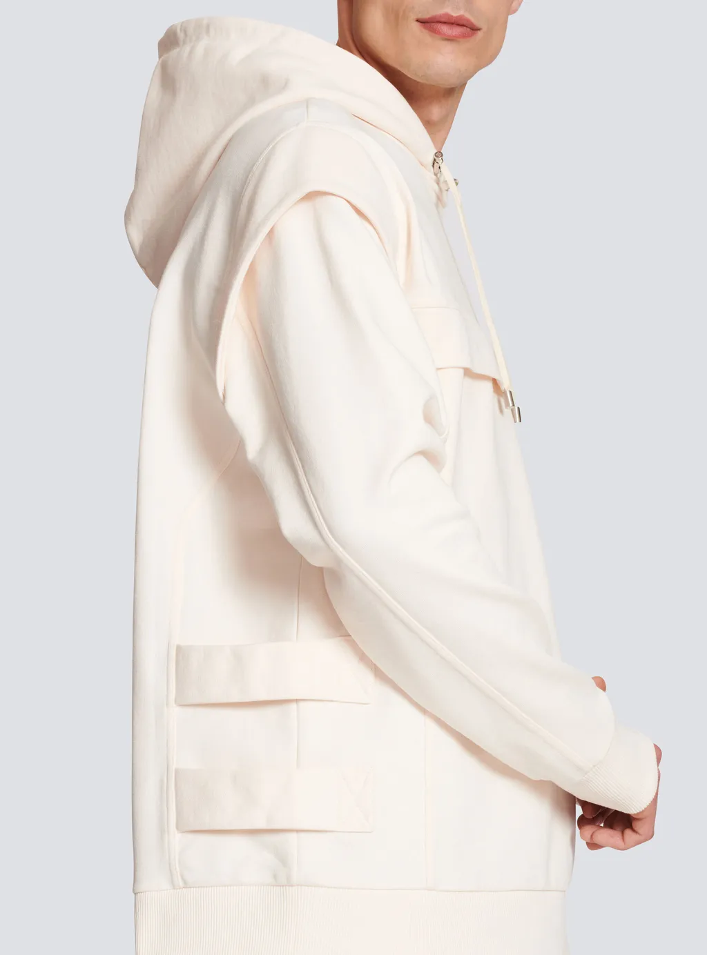 Cotton Printed Balmain Logo Hoodie
