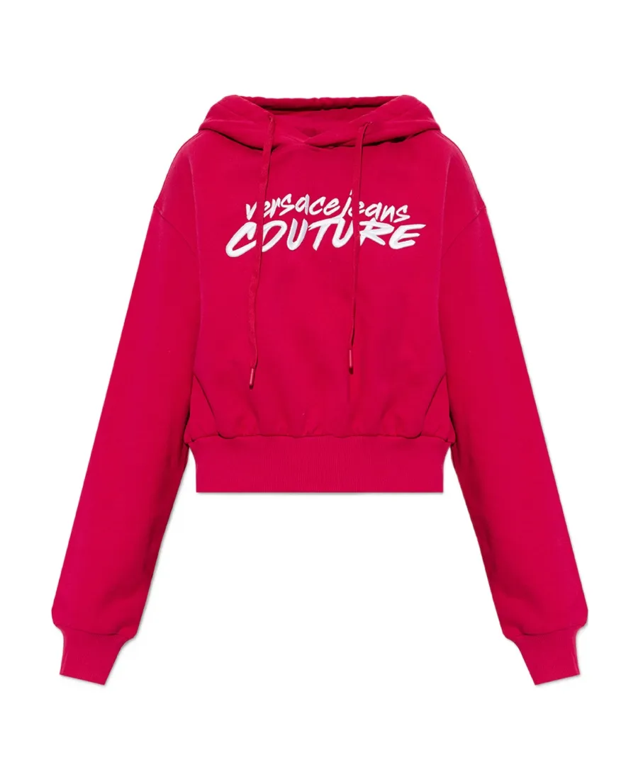 Logo-Embroidered Cropped Hoodie
