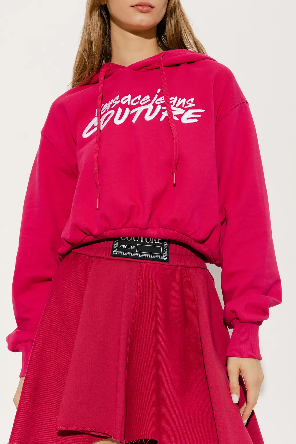 Logo-Embroidered Cropped Hoodie
