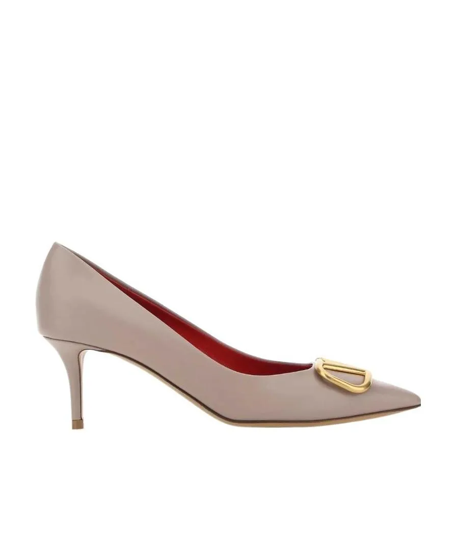 Valentino Logo Plaque Pointed Toe Pumps