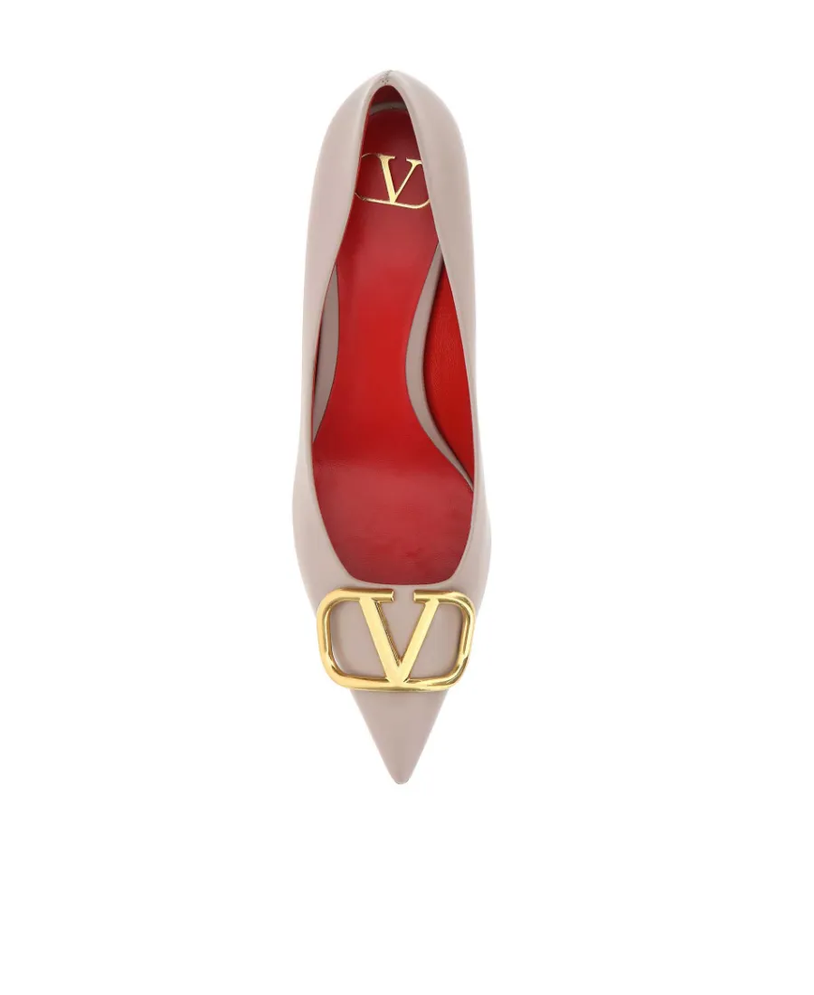 Valentino Logo Plaque Pointed Toe Pumps