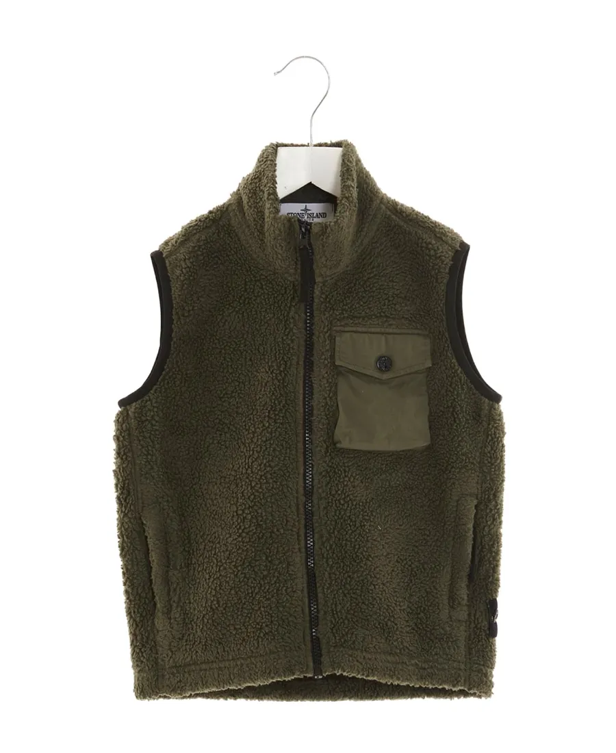 Fleece-Textured Zipped Gilet
