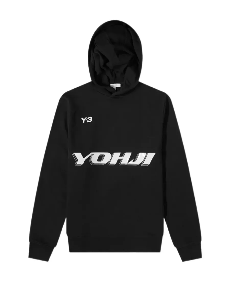 Y-3 Logo Printed Long-Sleeved Hoodie