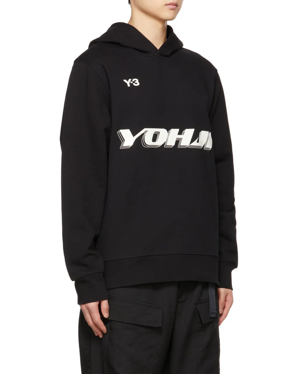 Y-3 Logo Printed Long-Sleeved Hoodie
