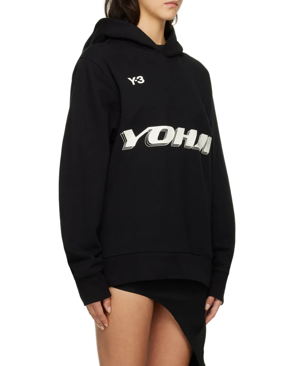 Y-3 Logo Printed Long-Sleeved Hoodie