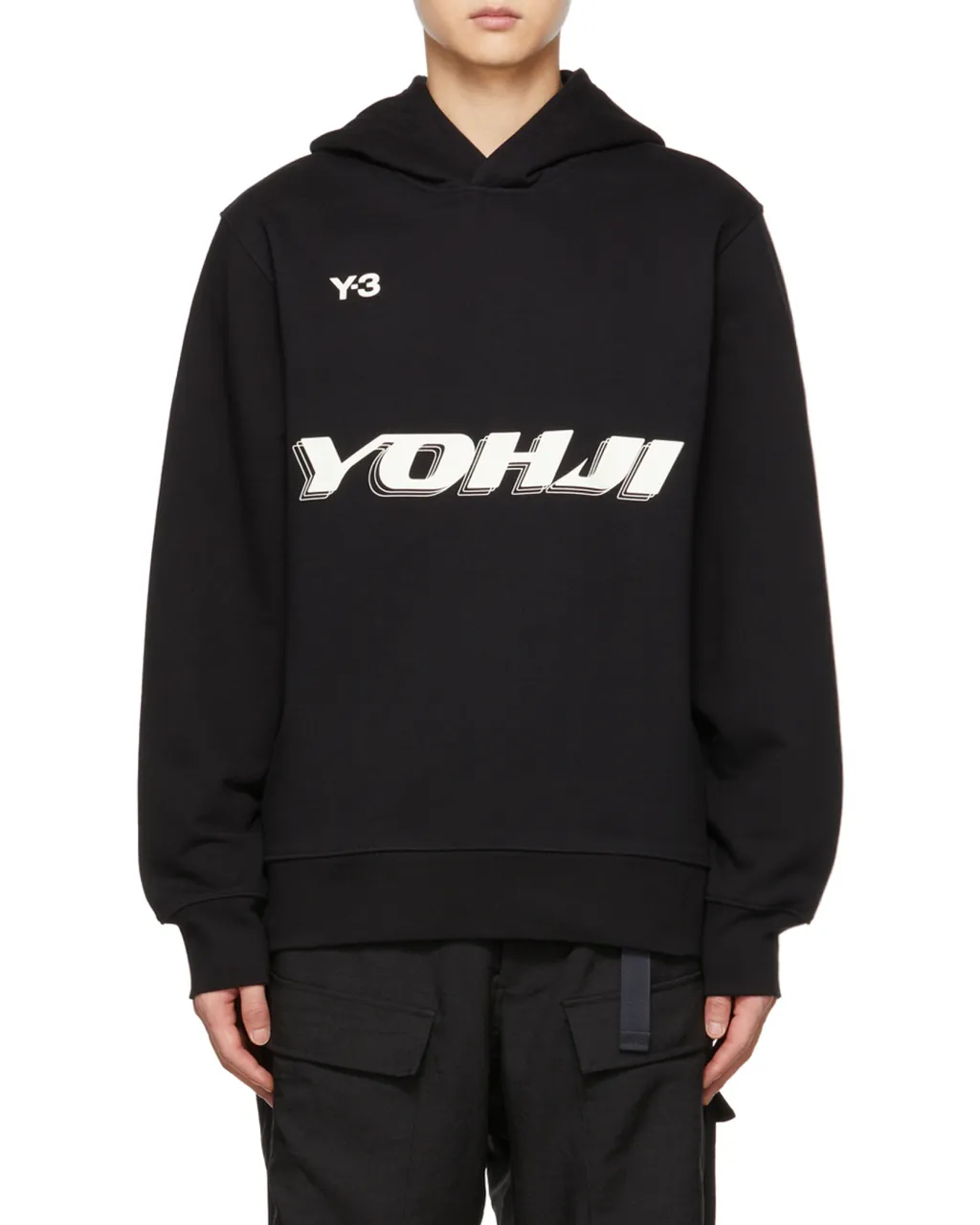 Y-3 Logo Printed Long-Sleeved Hoodie