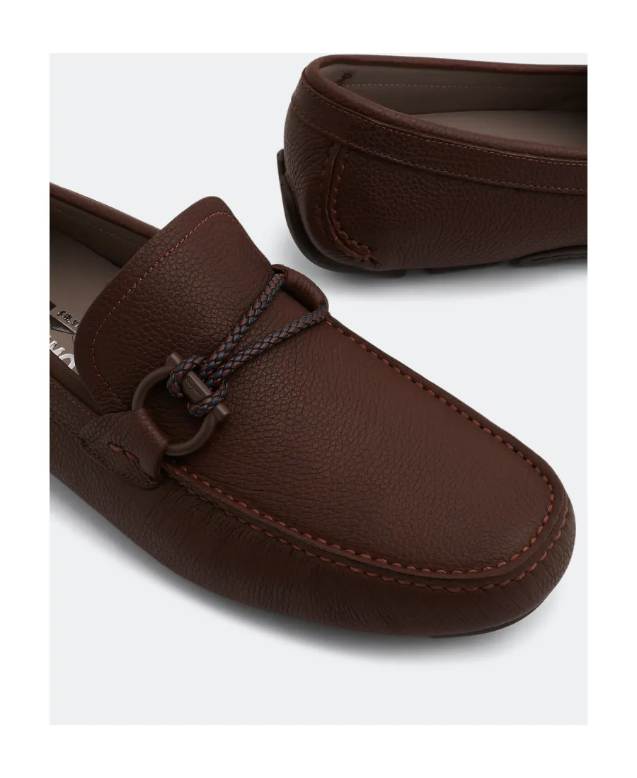 Gancini-Ornament Driver Loafers