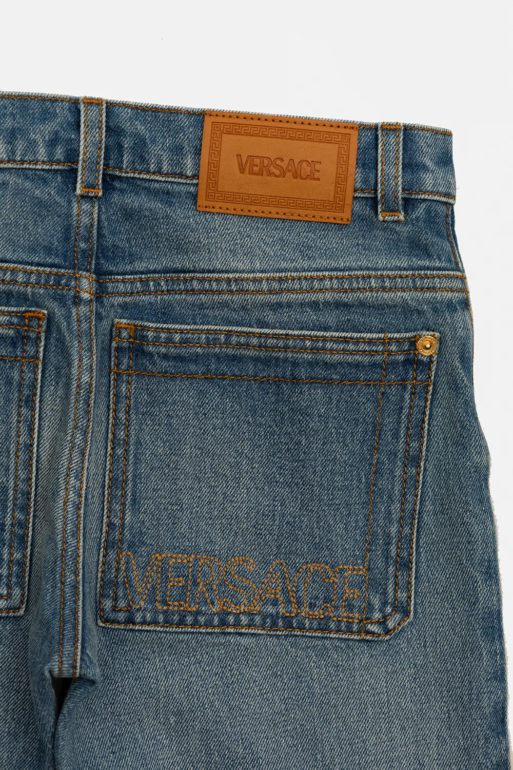 Stonewashed Straight-Leg Jeans