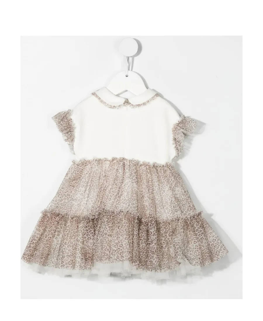 Monnalisa Animal Print Tulle Dress