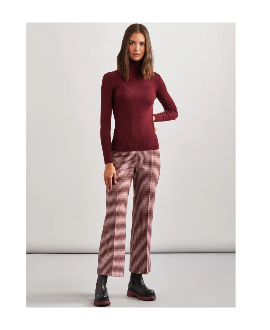 Houndstooth Flared Trousers