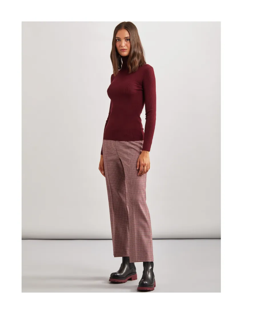 Houndstooth Flared Trousers