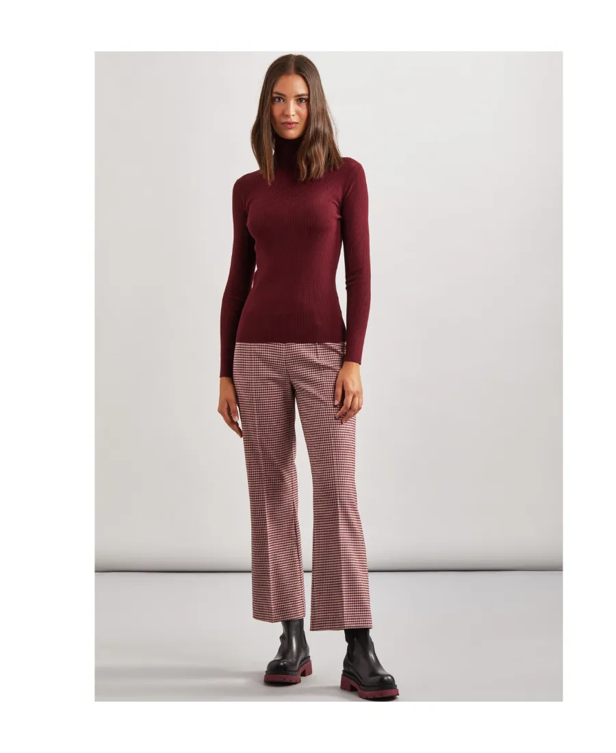 Houndstooth Flared Trousers