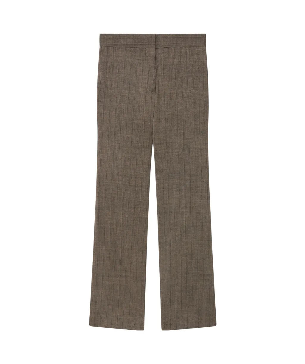 Pinstriped MÉLange Straight-Leg Trousers