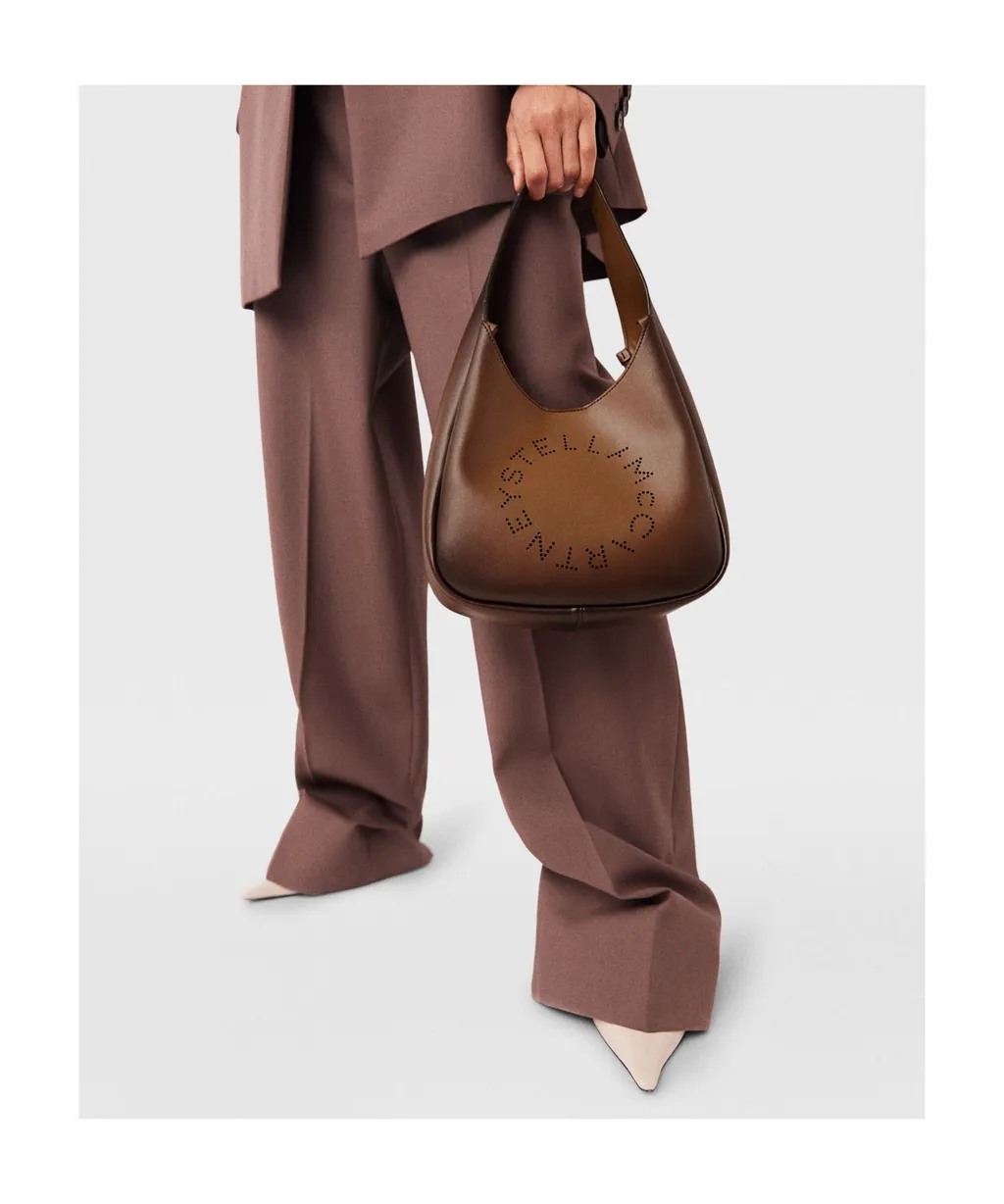 Stella Mccartney Logo Slouchy Hobo Tote Bag