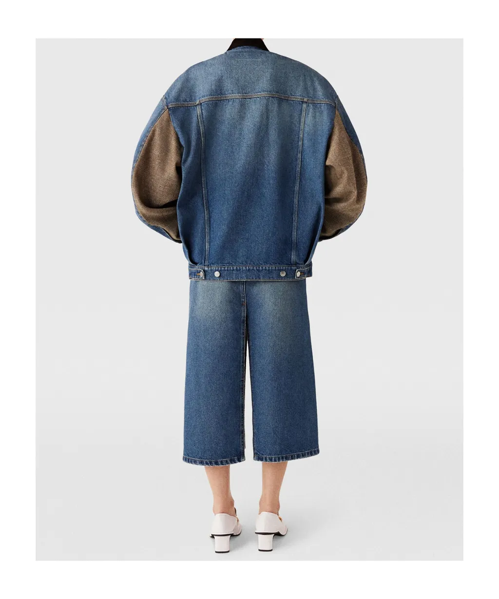 Stella Mccartney Tweed Panelled Denim Jacket