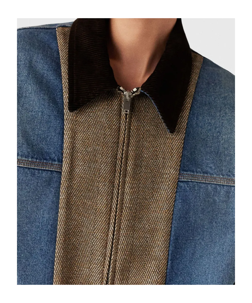 Stella Mccartney Tweed Panelled Denim Jacket