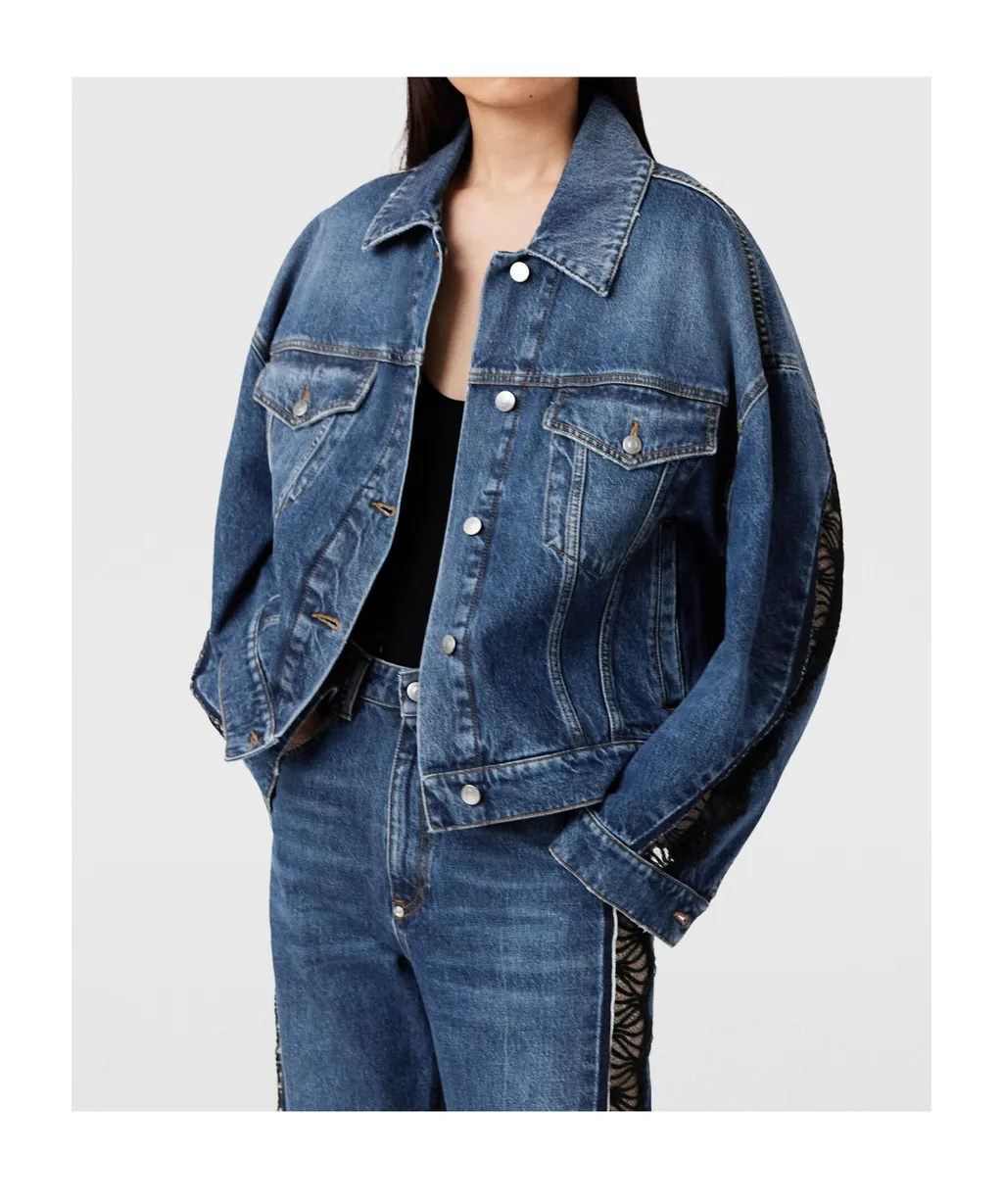 Long-Sleeved Denim Coat