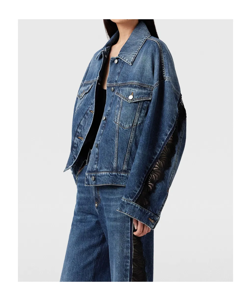 Long-Sleeved Denim Coat