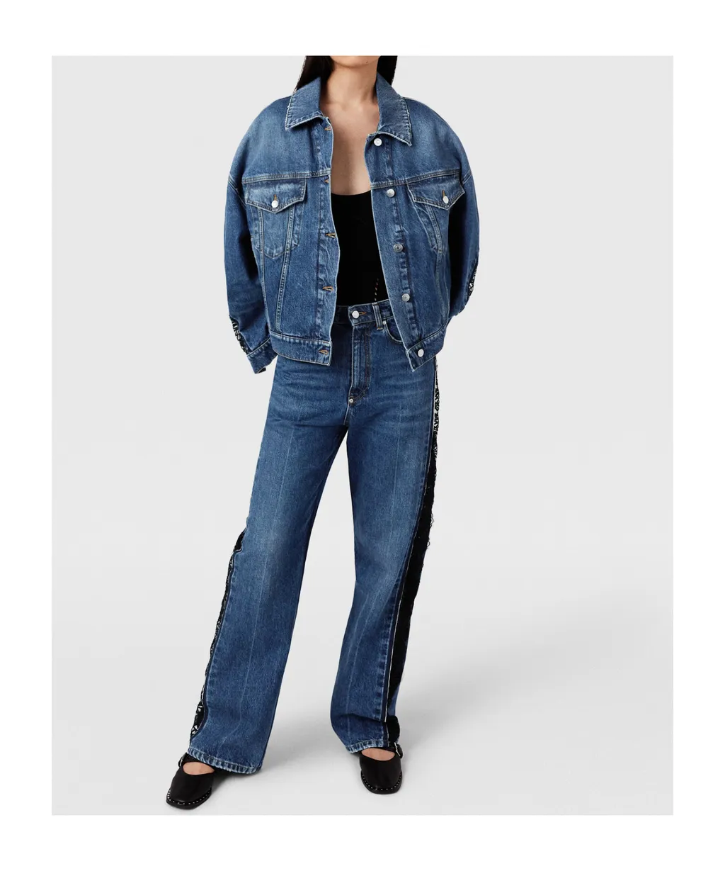 Long-Sleeved Denim Coat