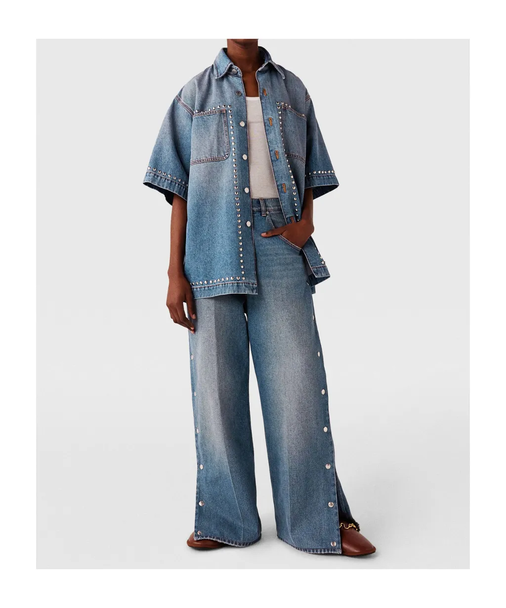 Stella Mccartney Popper-Studded Bootcut Denim Jeans