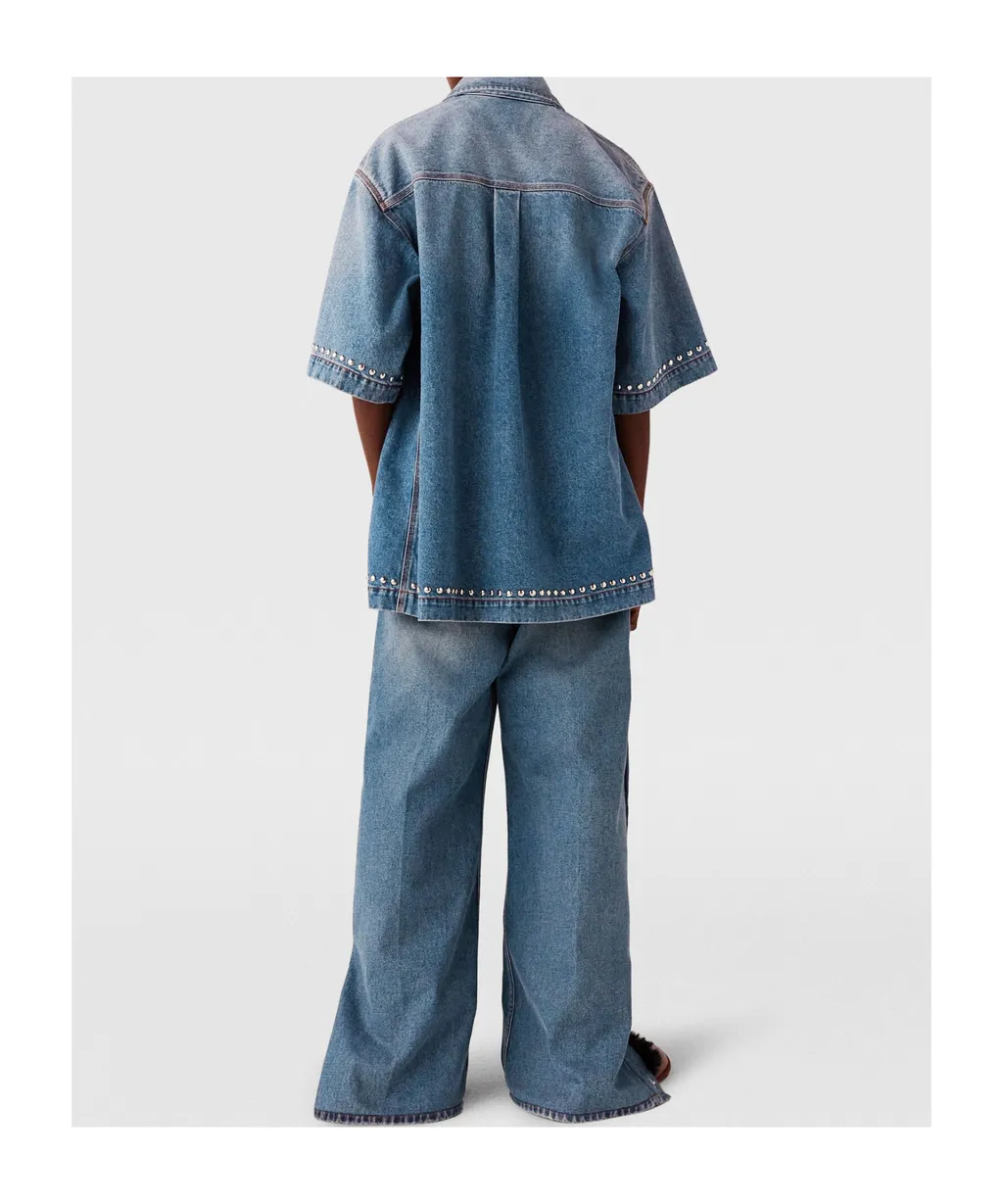 Stella Mccartney Popper-Studded Bootcut Denim Jeans