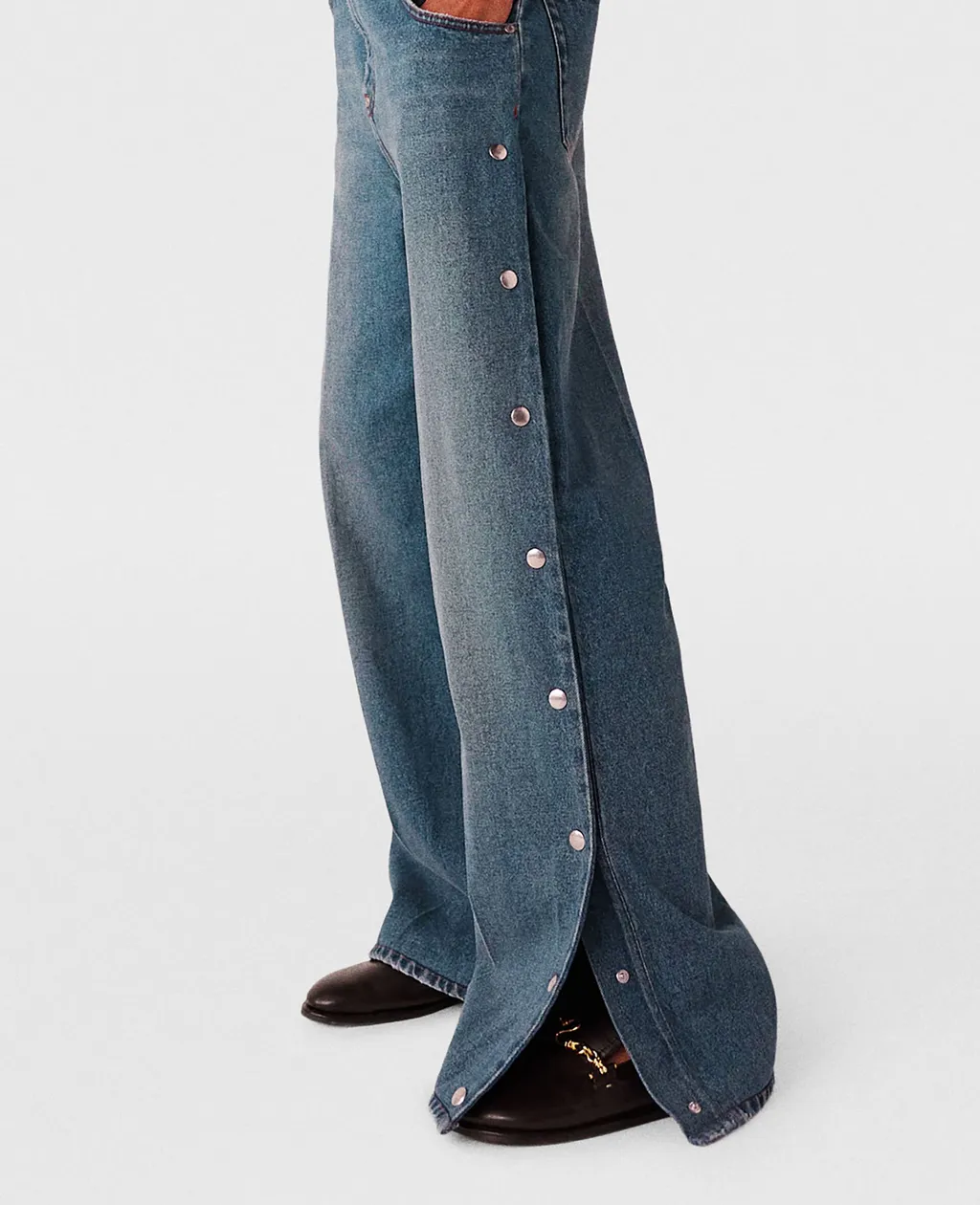 Stella Mccartney Popper-Studded Bootcut Denim Jeans