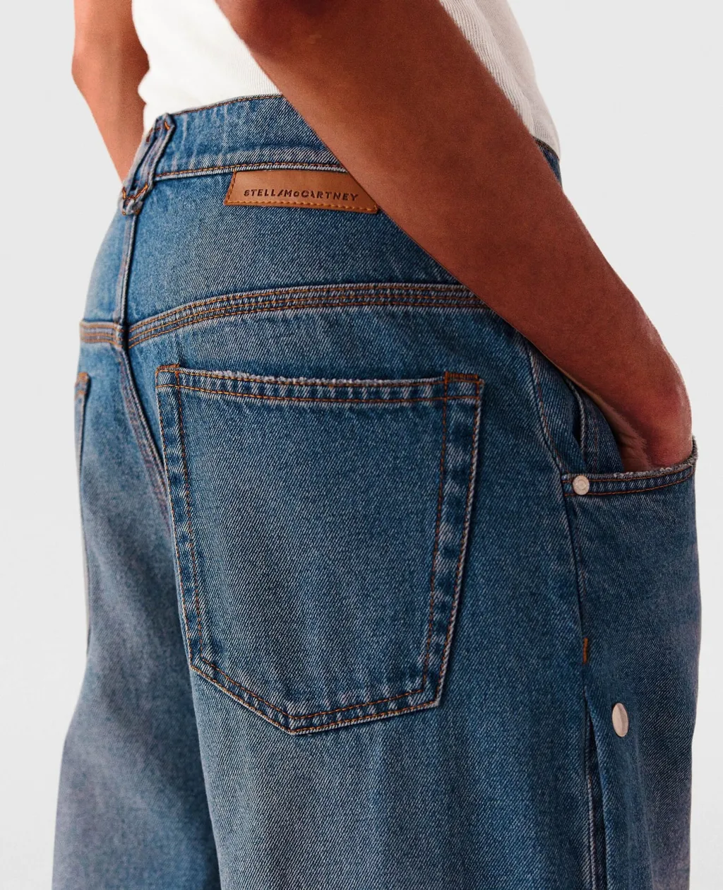Stella Mccartney Popper-Studded Bootcut Denim Jeans