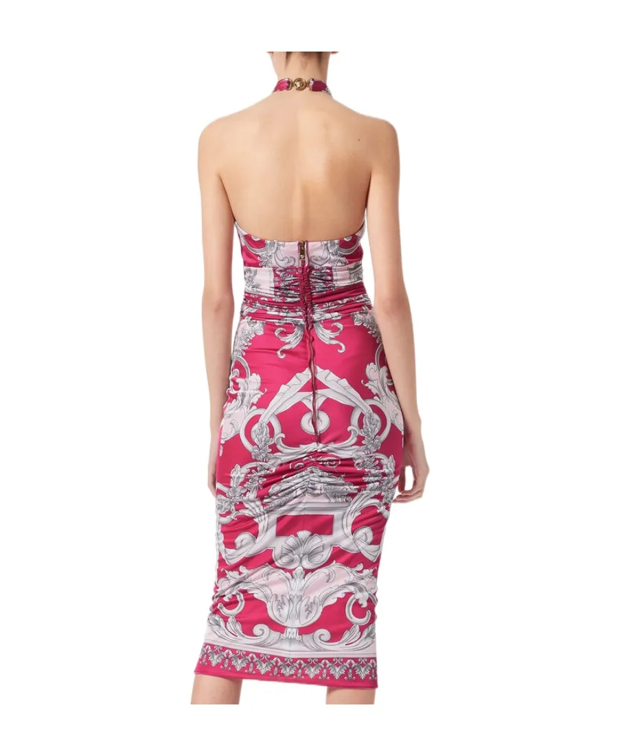 Versace Baroque Pattern Cut-Out Sleeveless Dress