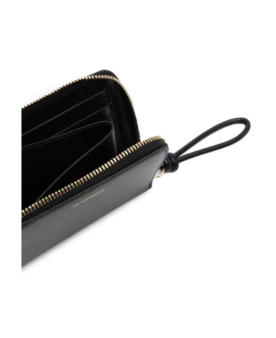 Jil Sander Logo Embossed Zip-Around Wallet