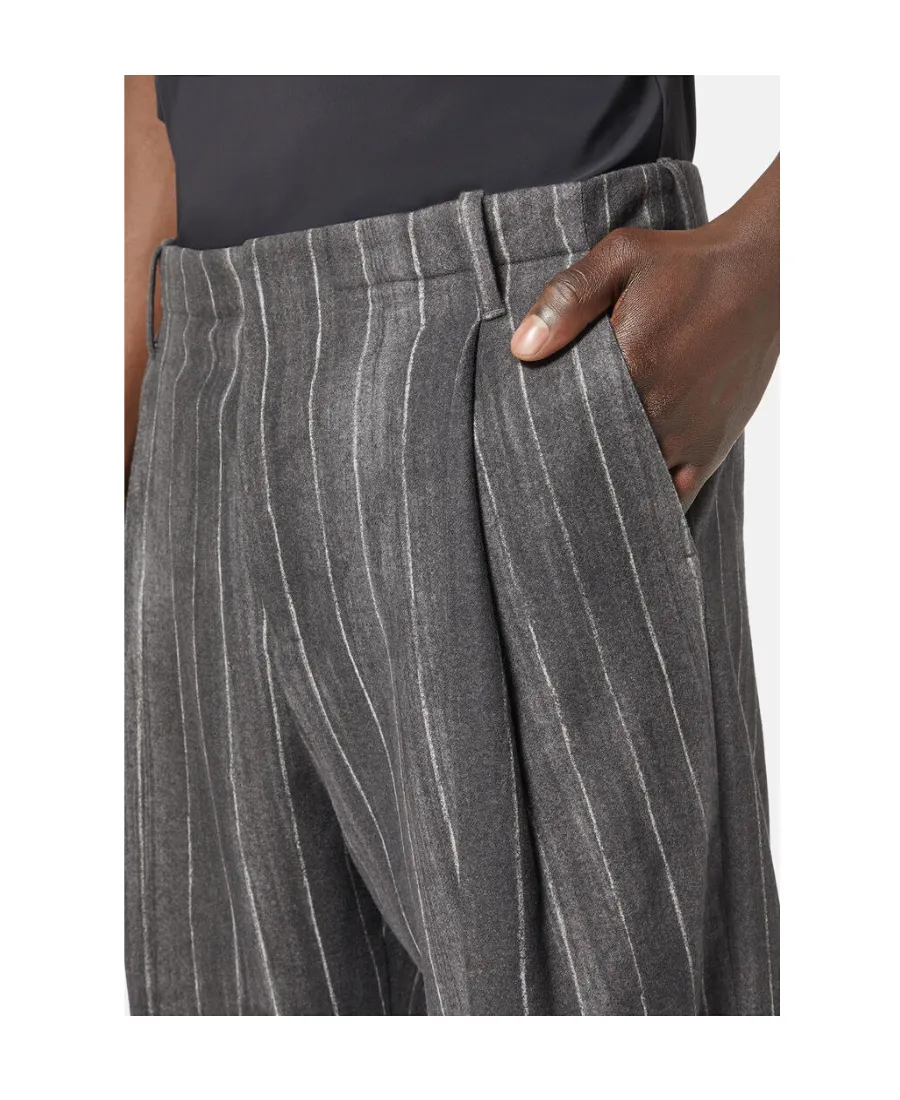 Versace Pinstripe High-Waist Tailored Pants