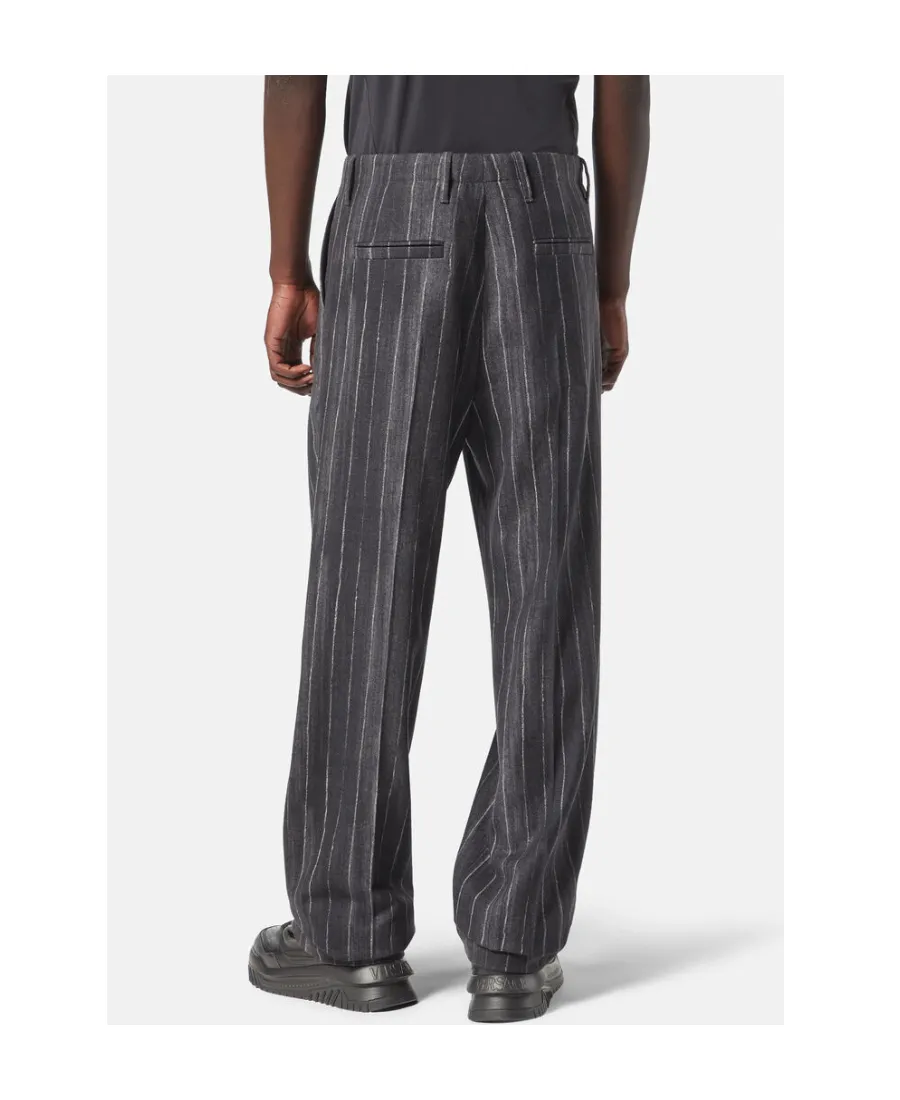 Versace Pinstripe High-Waist Tailored Pants