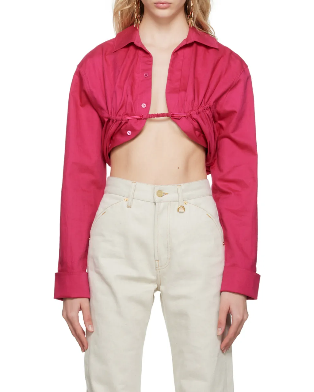 Jacquemus Machou Cropped Long-Sleeved Top