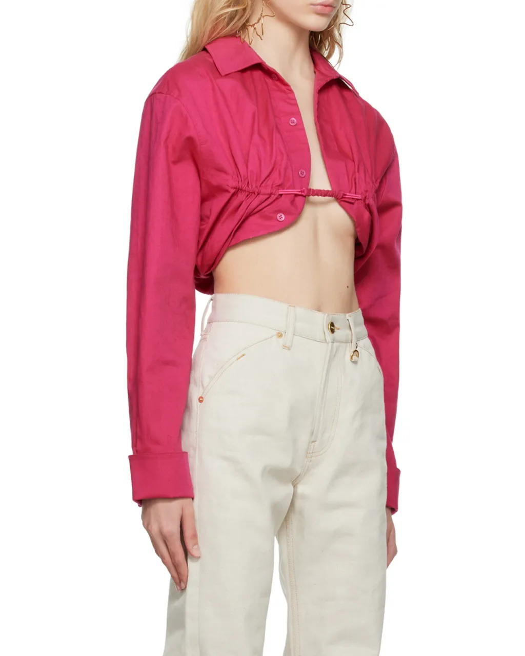 Jacquemus Machou Cropped Long-Sleeved Top