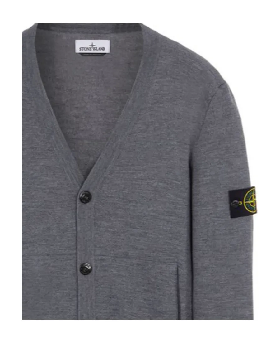 Logo-Patch Button-Up Cardigan