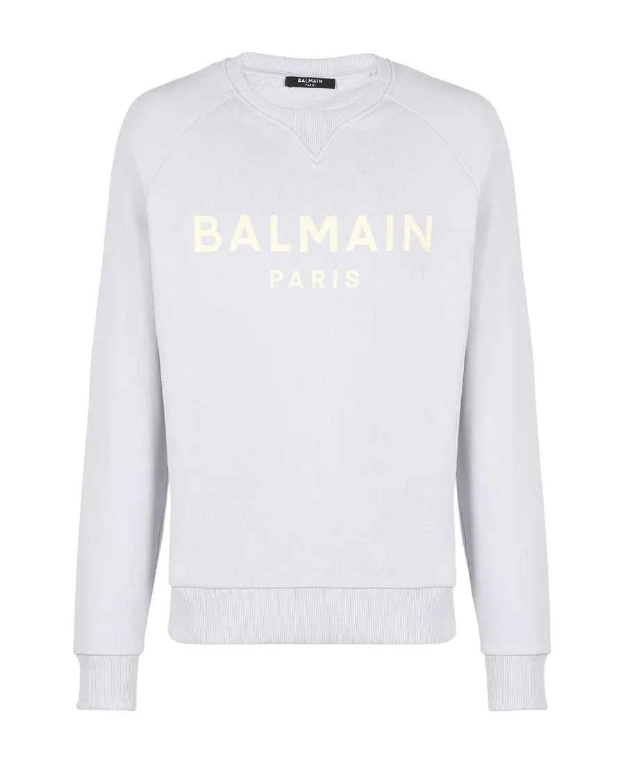 Cotton Printed Balmain Logo Sweatshirt