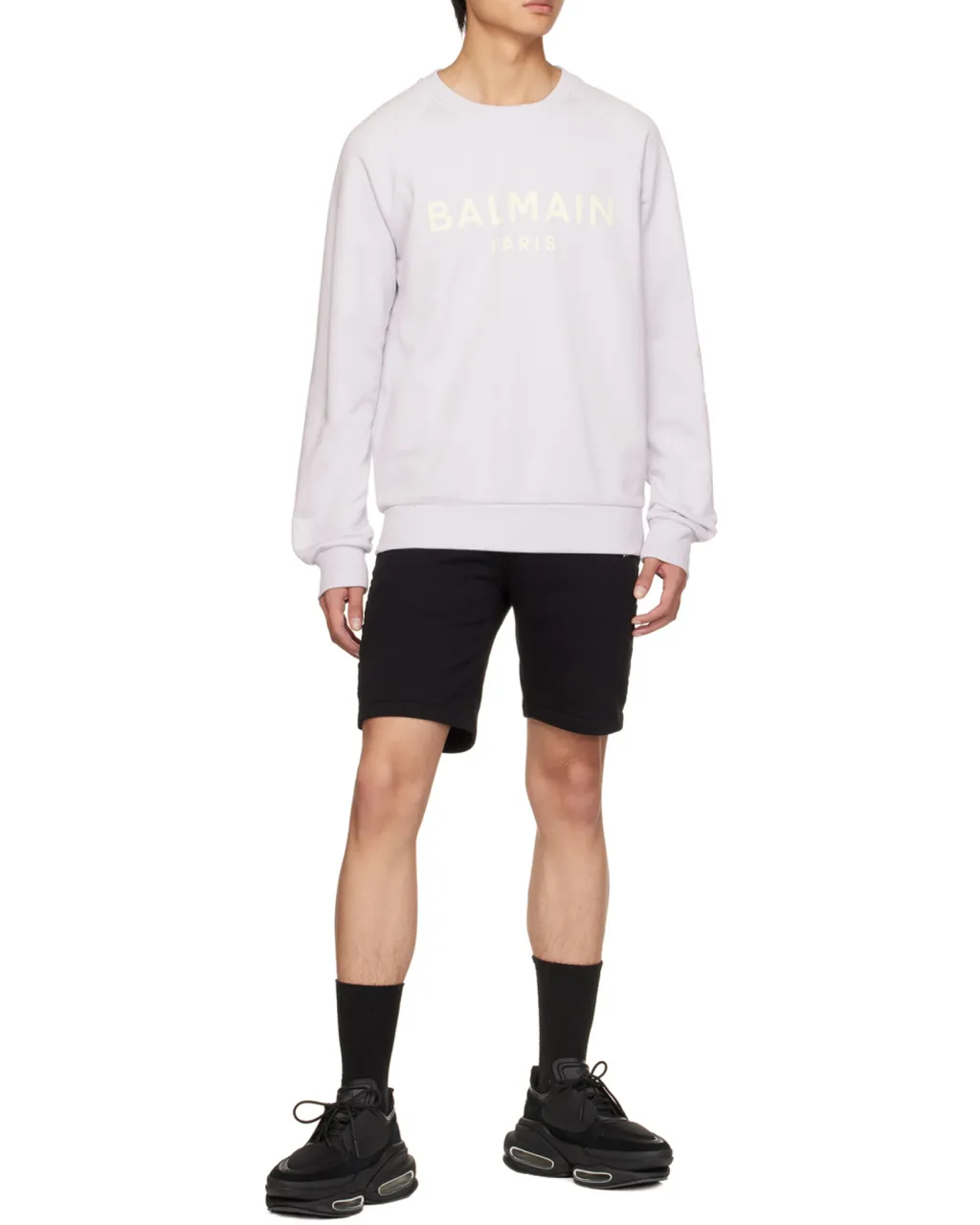 Cotton Printed Balmain Logo Sweatshirt