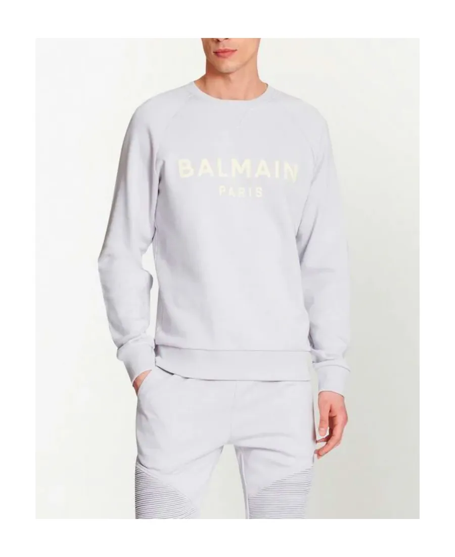 Cotton Printed Balmain Logo Sweatshirt