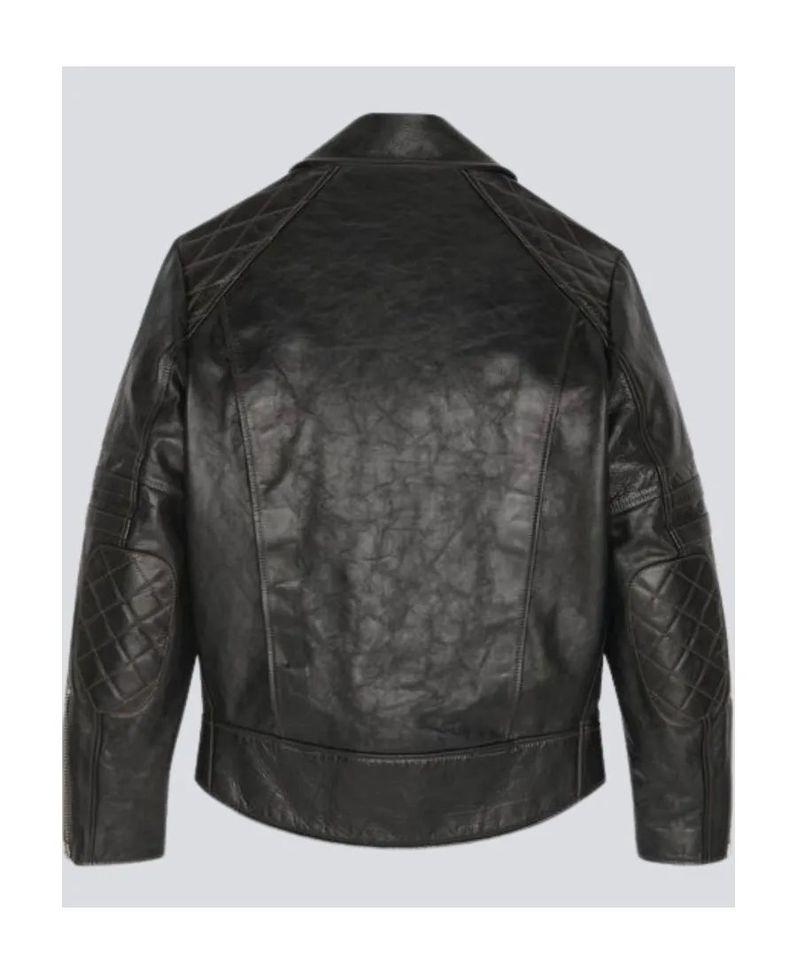 Long-Sleeved Leather Jacket