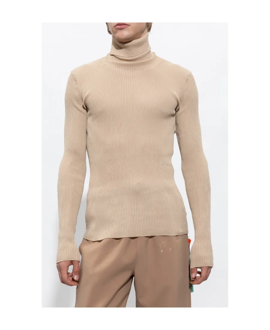Off-White Helvet Ribbed Long-Sleeved Jumper