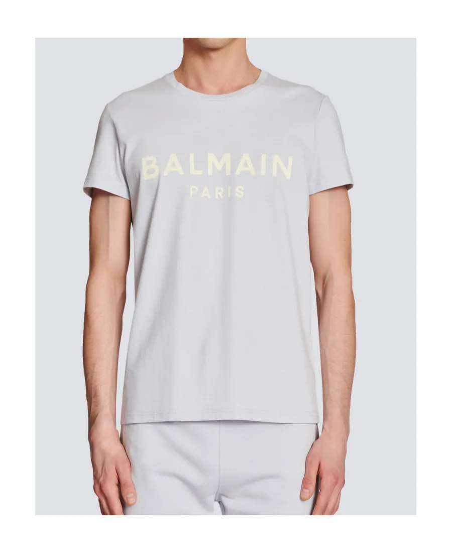 Cotton Printed Balmain Paris Logo T-Shirt