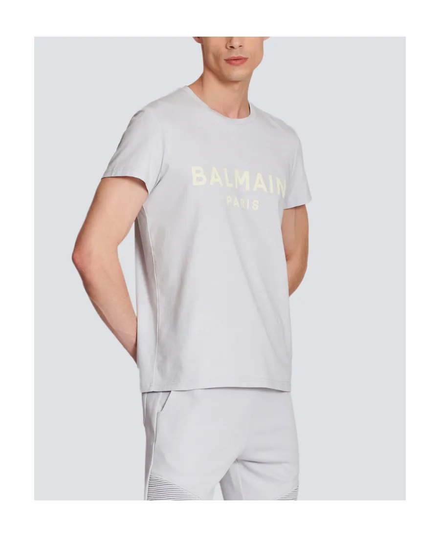 Cotton Printed Balmain Paris Logo T-Shirt