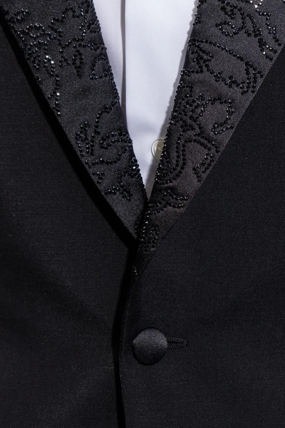 Rhinestone-Embellished Single Breasted Blazer