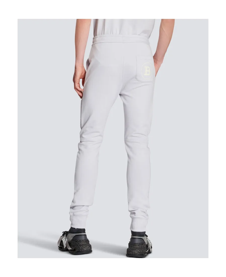 Balmain Logo Printed Cotton Jogging Bottoms