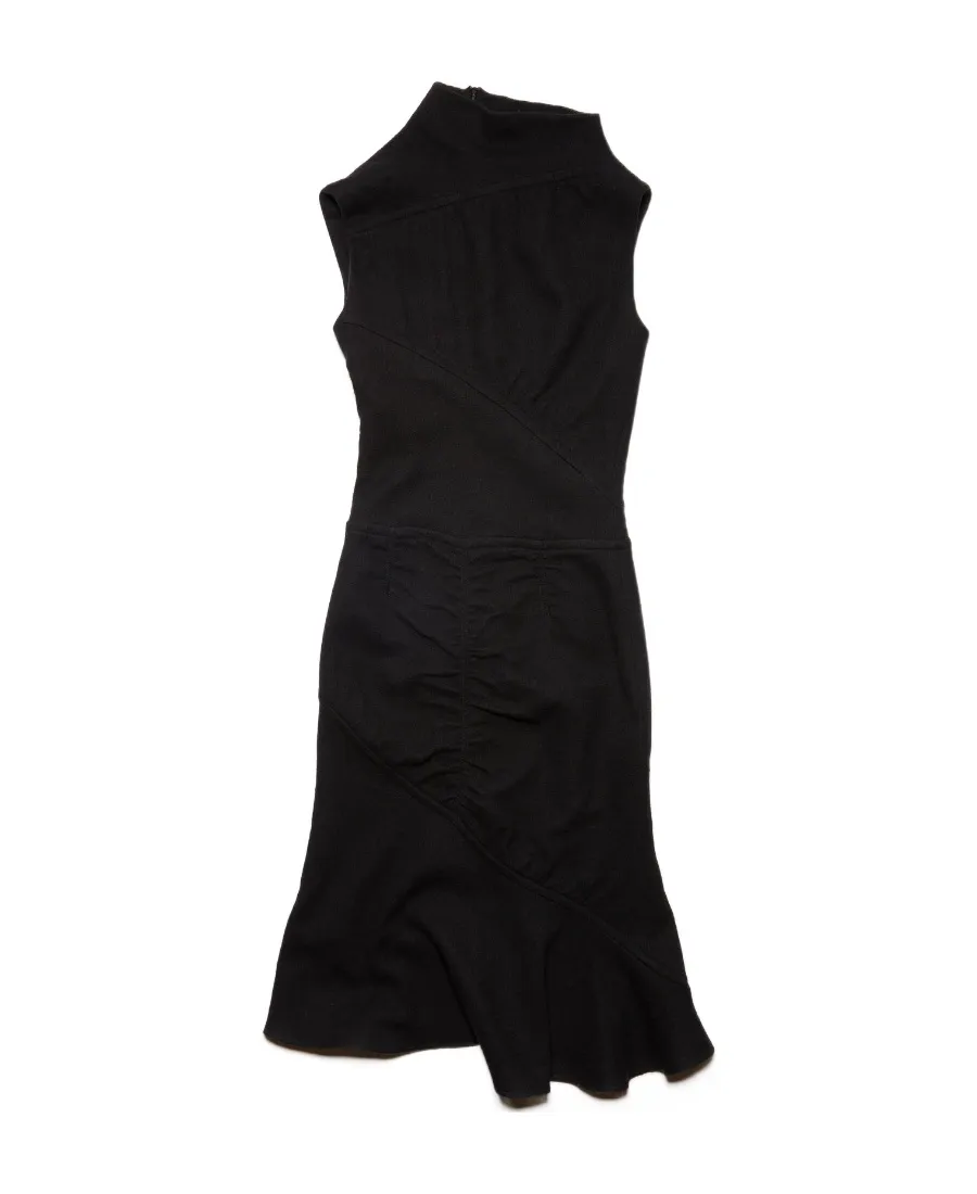 High-Neck Midi Dress