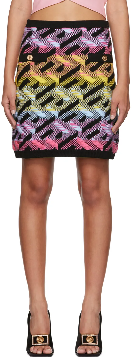 Greca-Knit Mini Skirt