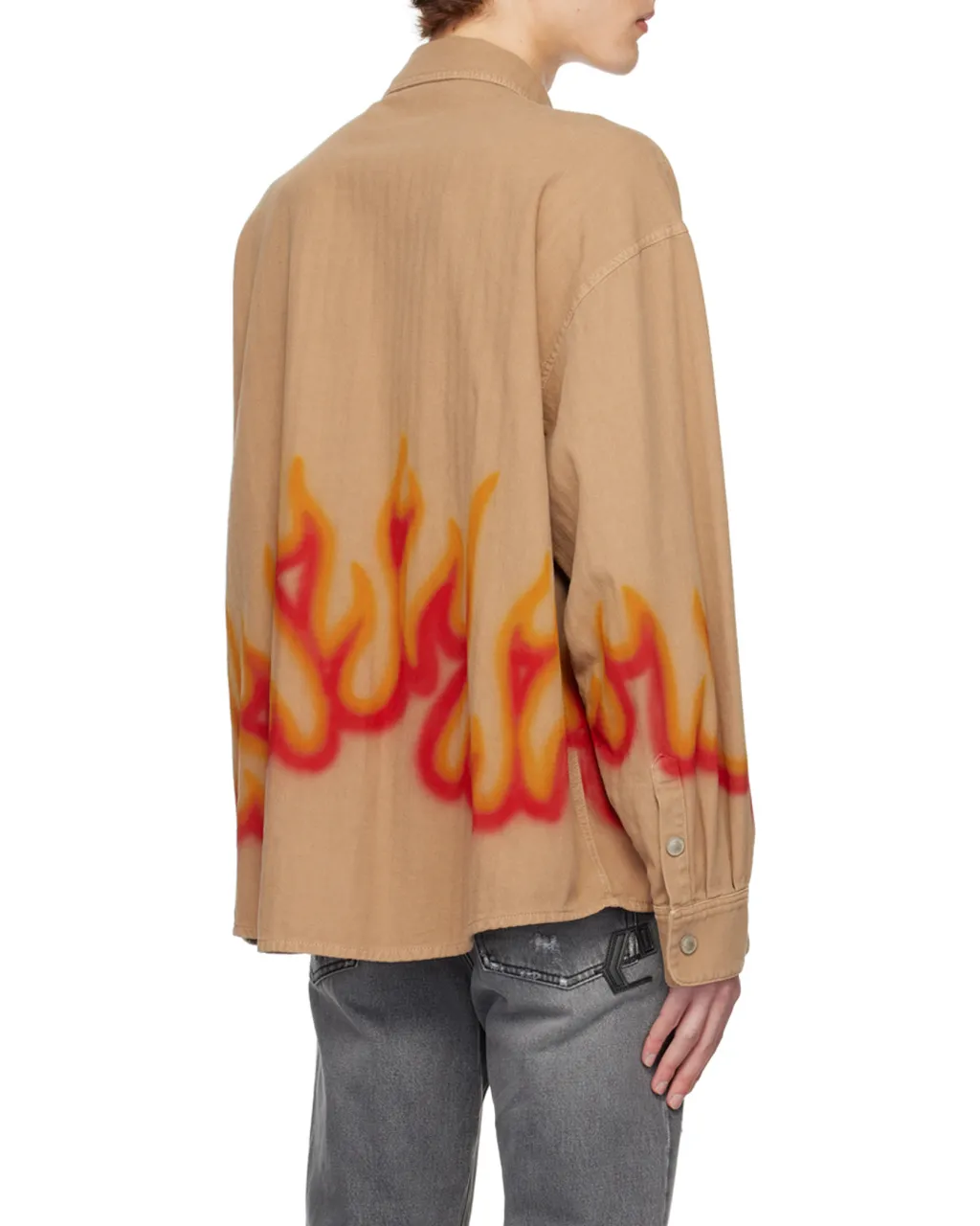 Flame-Print Long-Sleeve Shirt